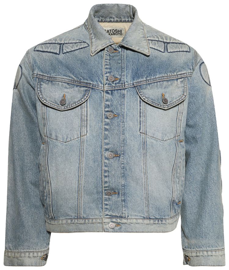 

Satoshi Nakamoto Джинсовая мотоциклетная куртка Сатоши Накамото «Синий деним»