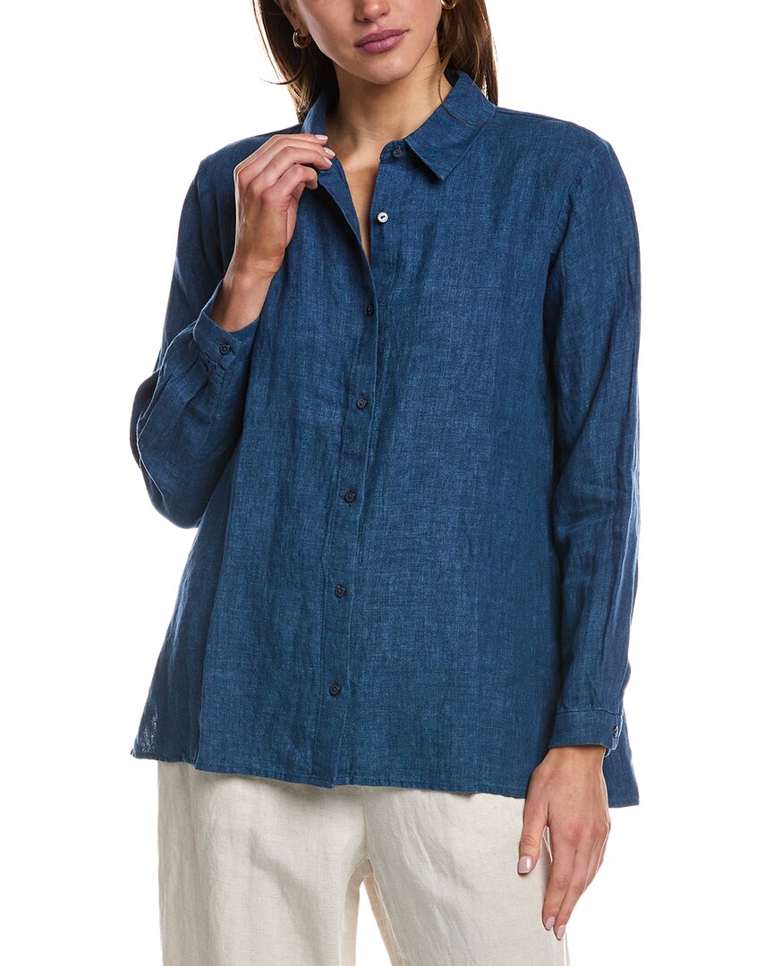 

EILEEN FISHER Маленькая льняная рубашка, синий