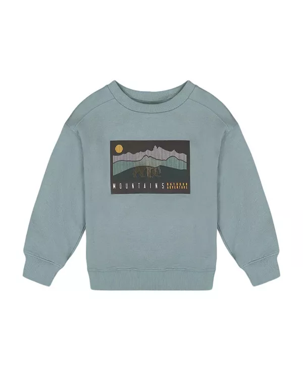 

Детская толстовка из французского махрового трикотажа с анимационным принтом. Deux Par Deux, зеленый