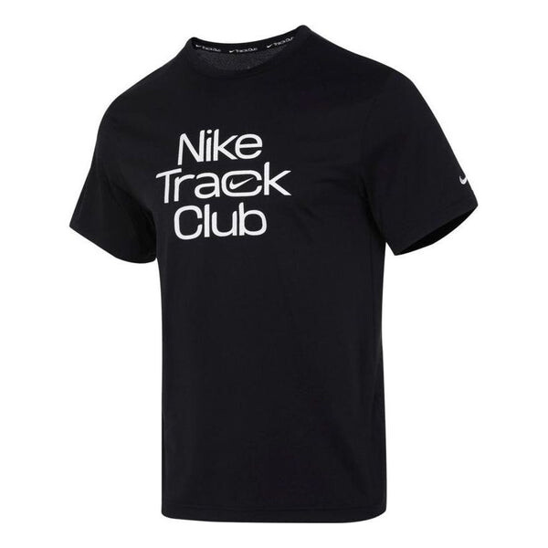 

Футболка Nike Track Club Dri-FIT Short-Sleeve Running Tee 'Black', черный