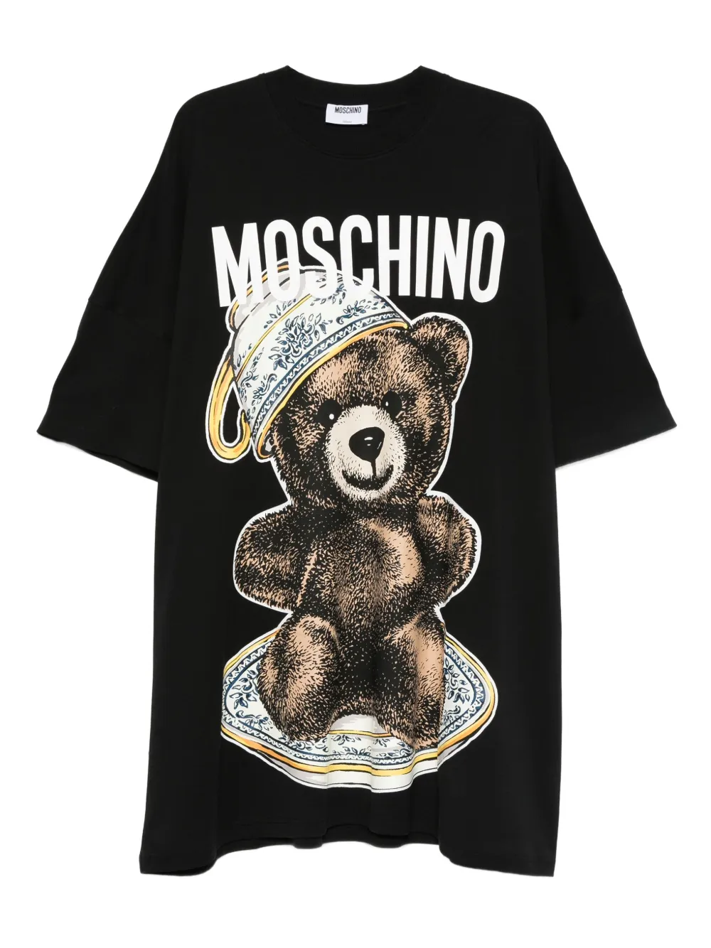

Платье-футболка мини с принтом Teddy Bear Moschino, черный