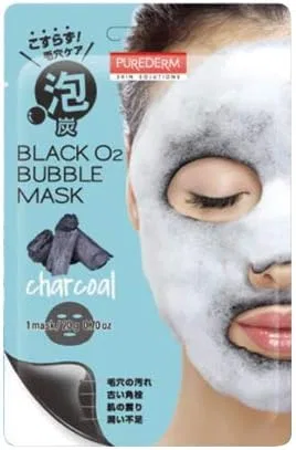 Маска для лица Purederm — Black O2 Bubble Mask с углем, x + BB- Pieras, 20 г — фото 2