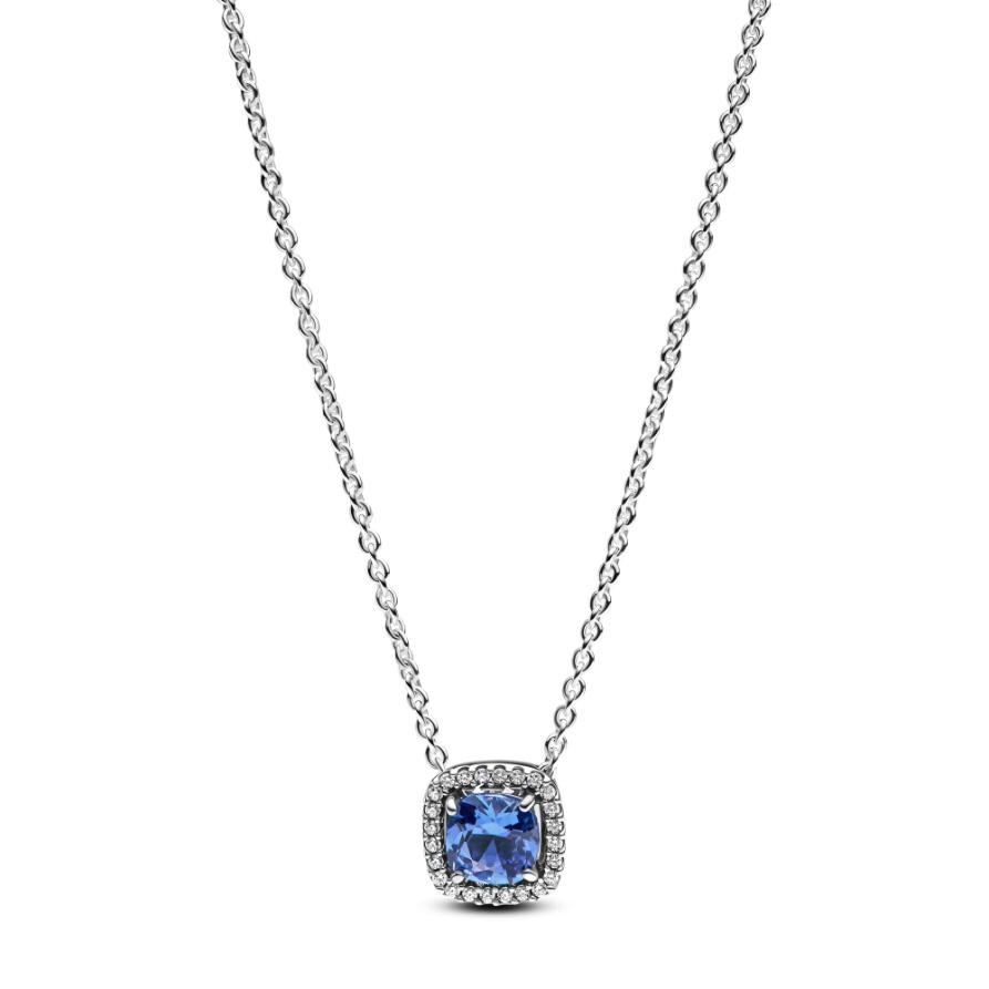 

Ожерелье Sparkling Square Blue Halo Pendant Pandora, стерлинговое серебро