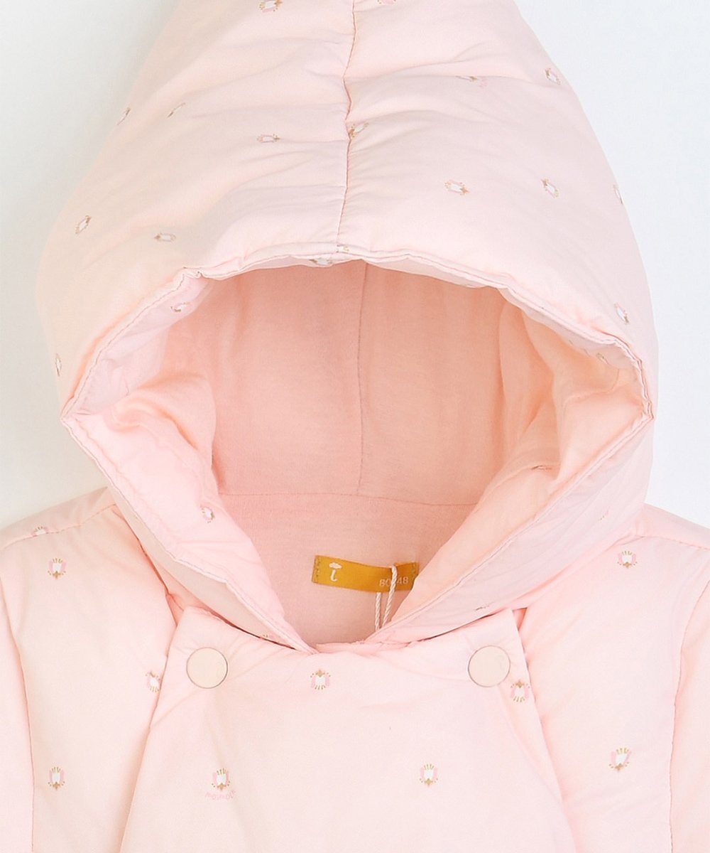 Утепленный комбинезон с капюшоном и принтом по всей поверхности Moimoln, Light Pink — фото 3