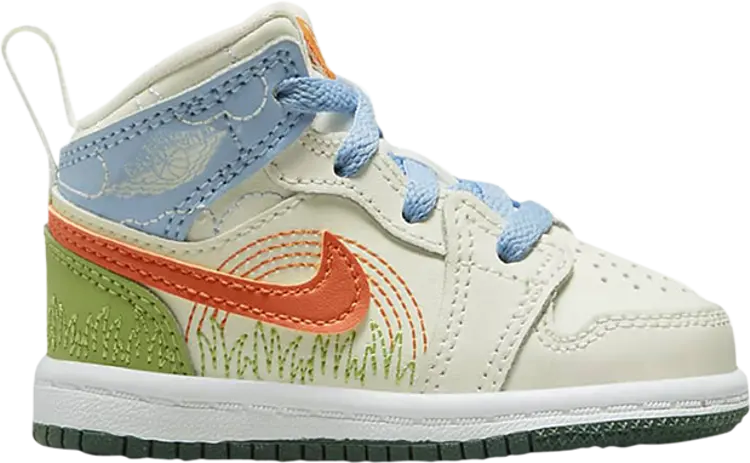 

Кроссовки Air Jordan 1 Mid SE TD Stitch, кремовый
