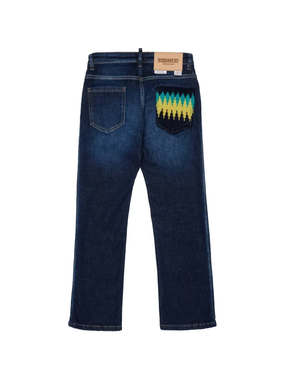 Джинсы American с жаккардовой нашивкой Dsquared2 Kids, синий — фото 2
