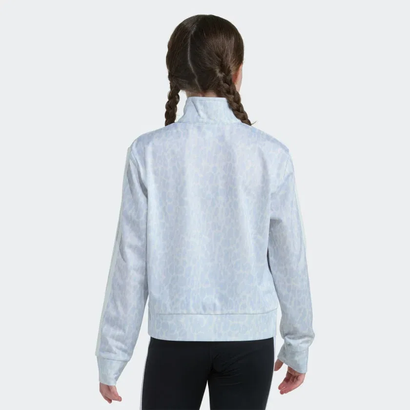 Детская куртка спортивная с принтом adidas AOP 3S TRICOT JACKET, Clear Sky — фото 2