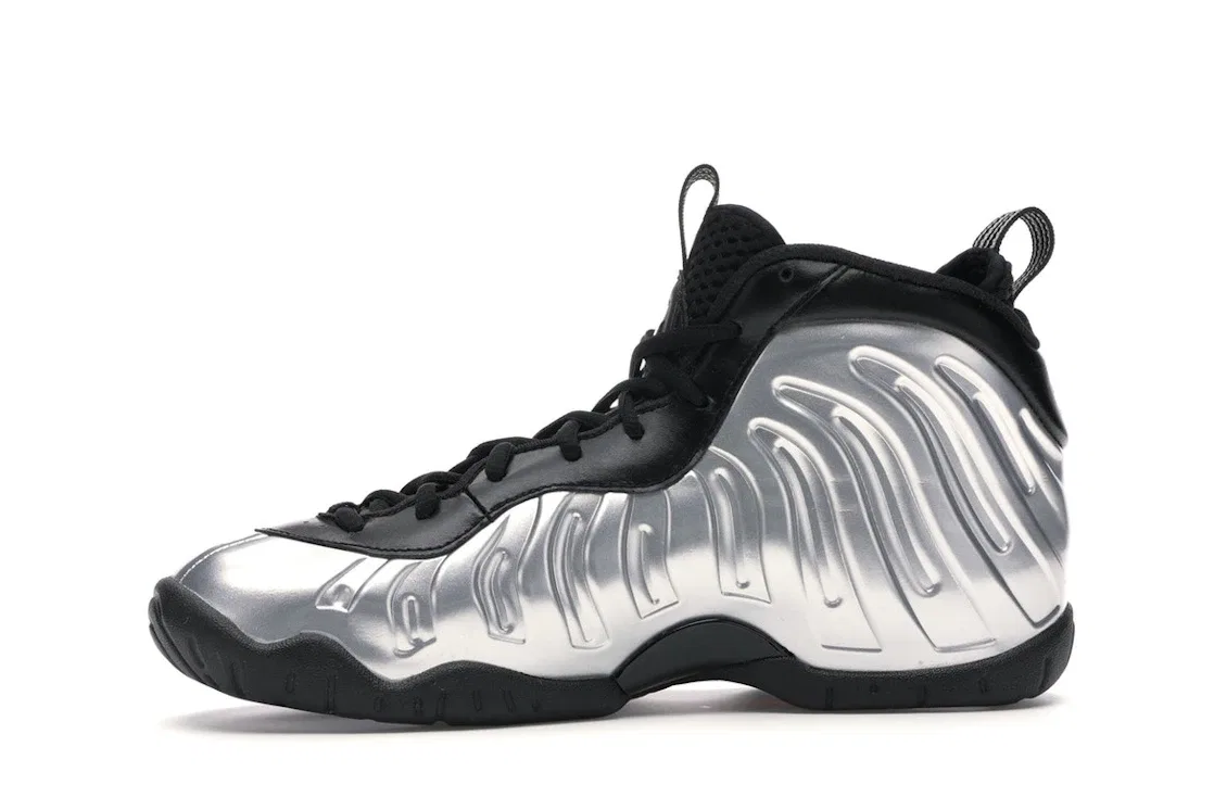 Детские кроссовки с высоким верхом Nike Air Foamposite One, Chrome/White-Black-Laser Crimson — фото 3