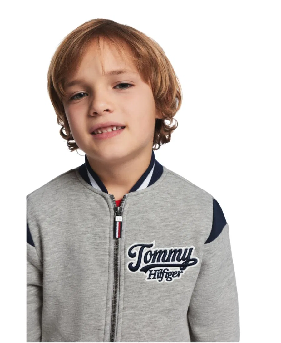 Детская куртка-флис с молнией Varsity Freshman Tommy Hilfiger, Gray Heather — фото 4