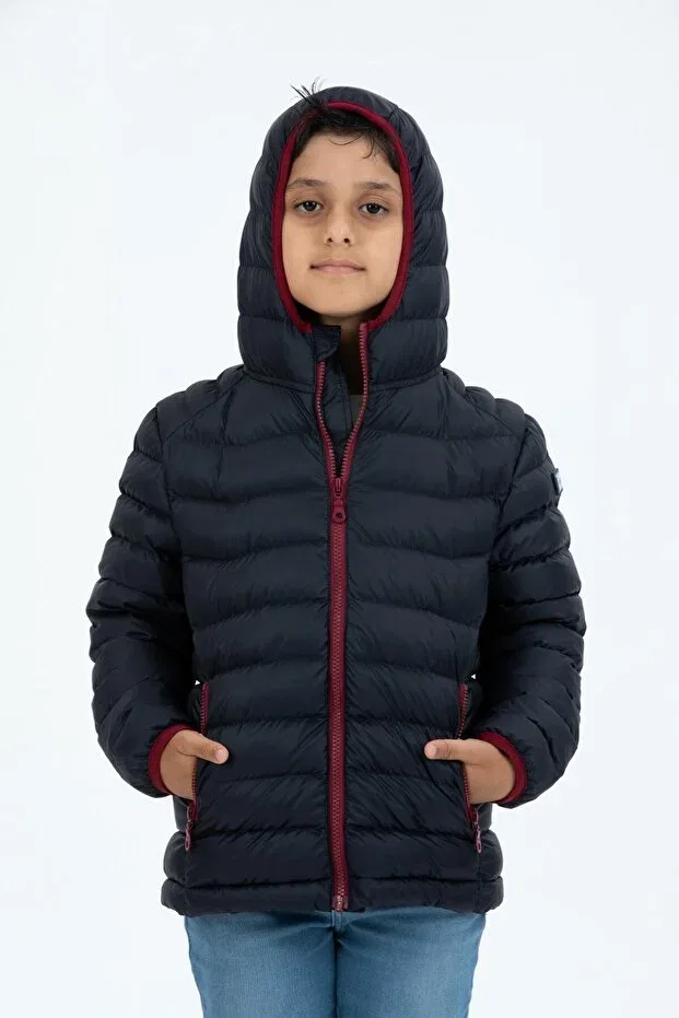Детское пальто для девочек с капюшоном G-Fox, Navy Blue