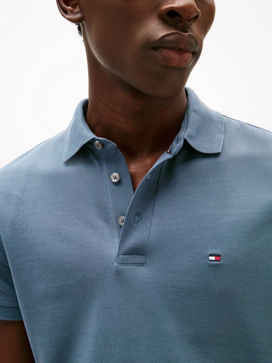 Tommy Hilfiger Ocean Blue Slim Fit Рубашка-поло из пике 1985 года — фото 4