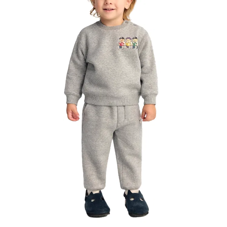 Детский комплект из футера с начесом Casual Sportswear Teenie Weenie Men, Ecru — фото 4