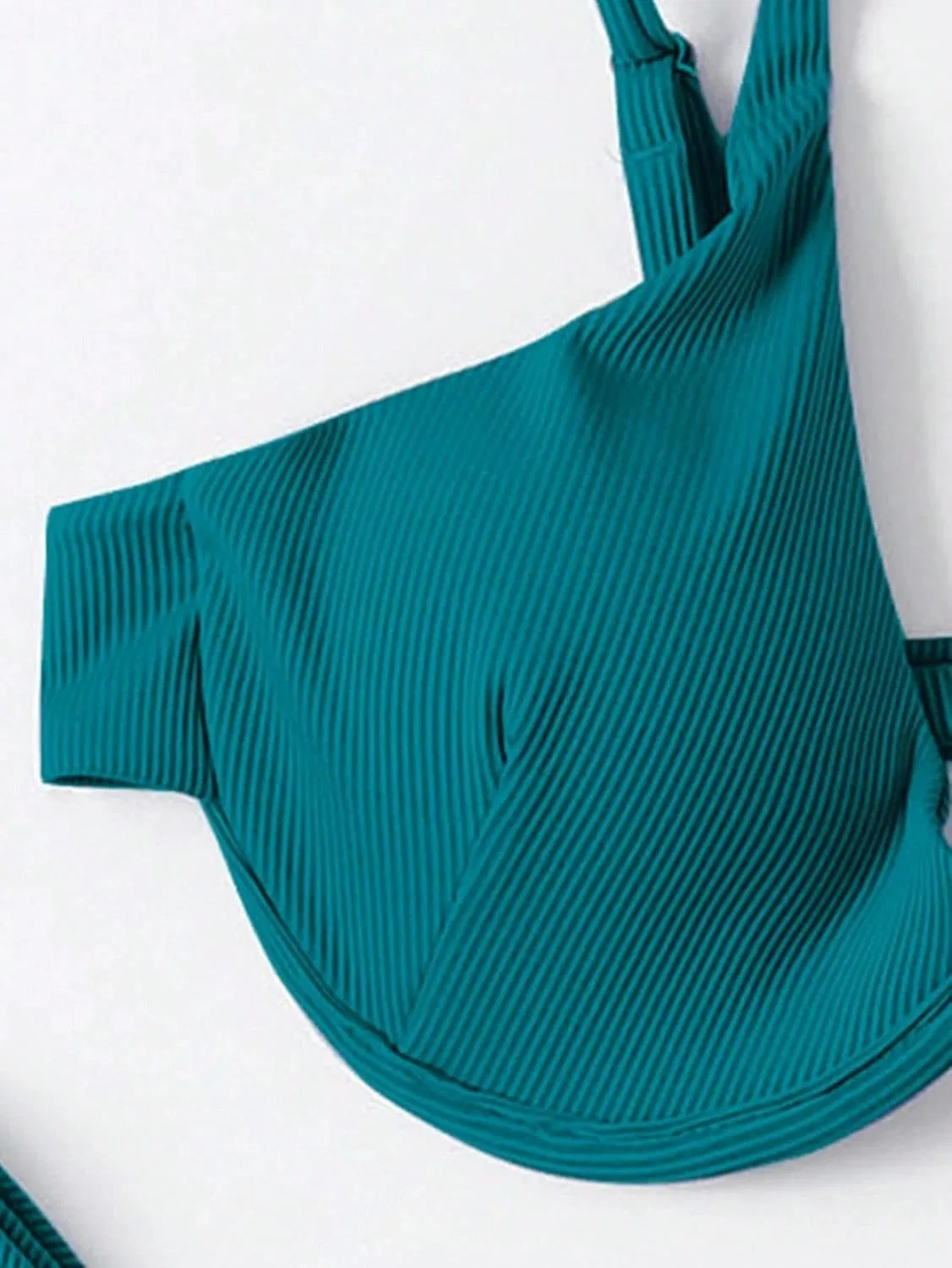 Женский 3-предметный бикини-сет с завышенной талией Spaghetti Strap, Mint Blue — фото 4