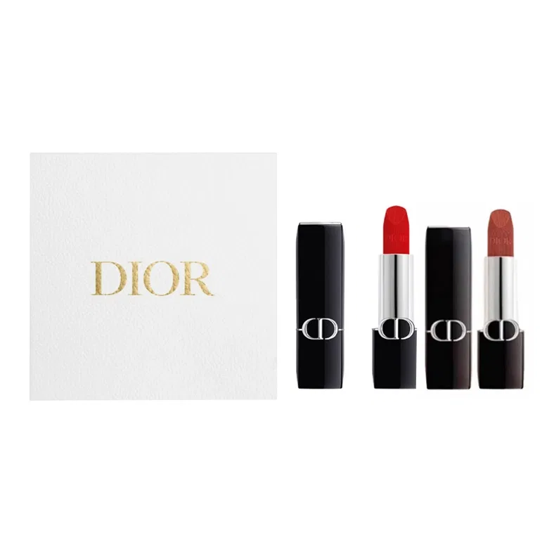 Женский комплект помад DIOR Vivid Blue Gold Dual Pack Lipsticks, #999+#188 Velvet, DIOR, Red