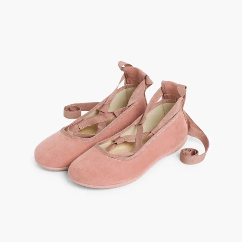 Детские балетки для девочек из искусственной замши Pisamonas, Pink — фото 4