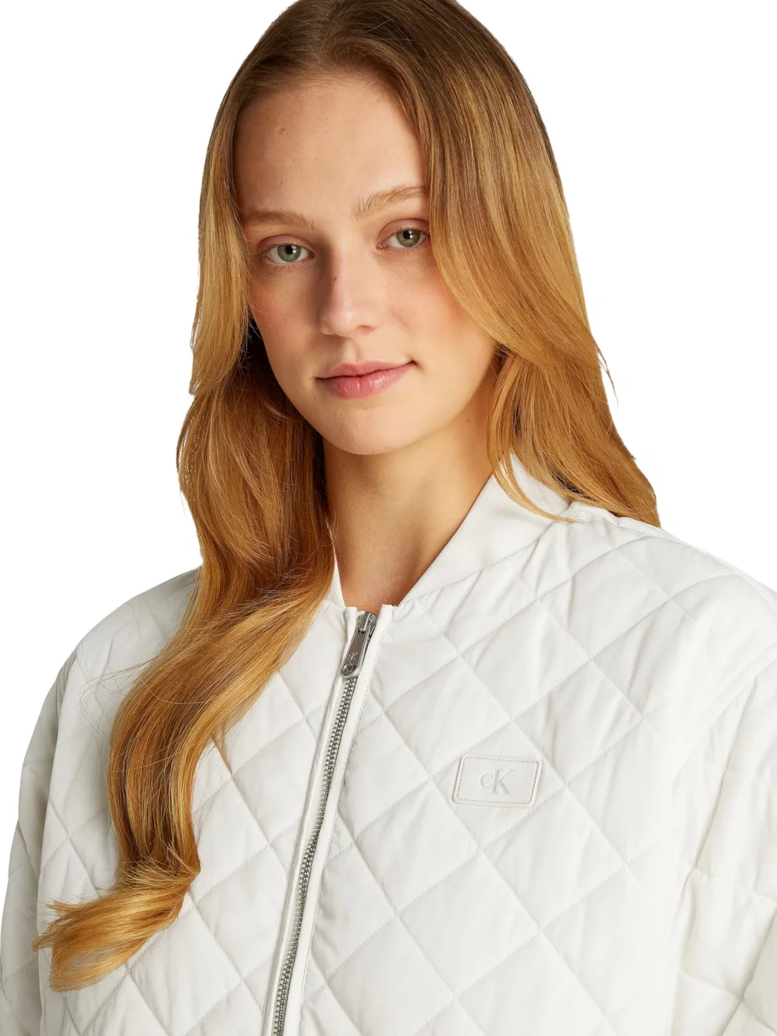 Женская куртка-бомбер стеганая Calvin Klein, White (Ivory) — фото 3