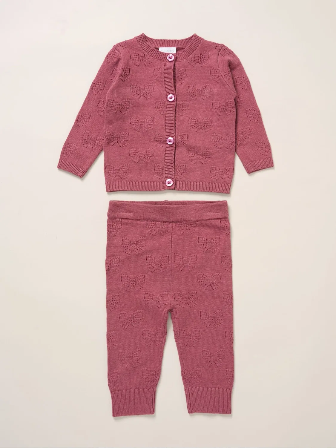Комплект из кардигана и леггинсов с цветочным принтом Rock-A-Bye Baby Boutique, розовый