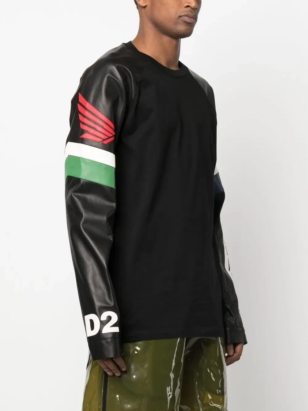 Толстовка с контрастными рукавами Dsquared2, черный — фото 3