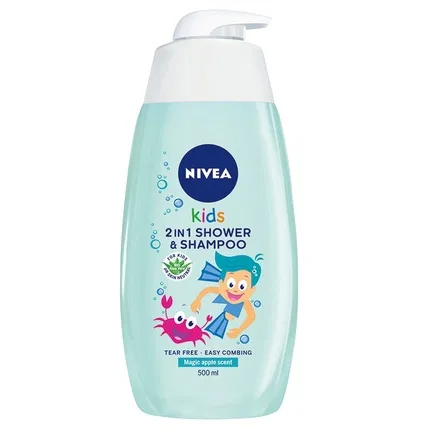 Гель для душа 2 в 1 с ароматом яблока и карамели Nivea Kids, 500 мл