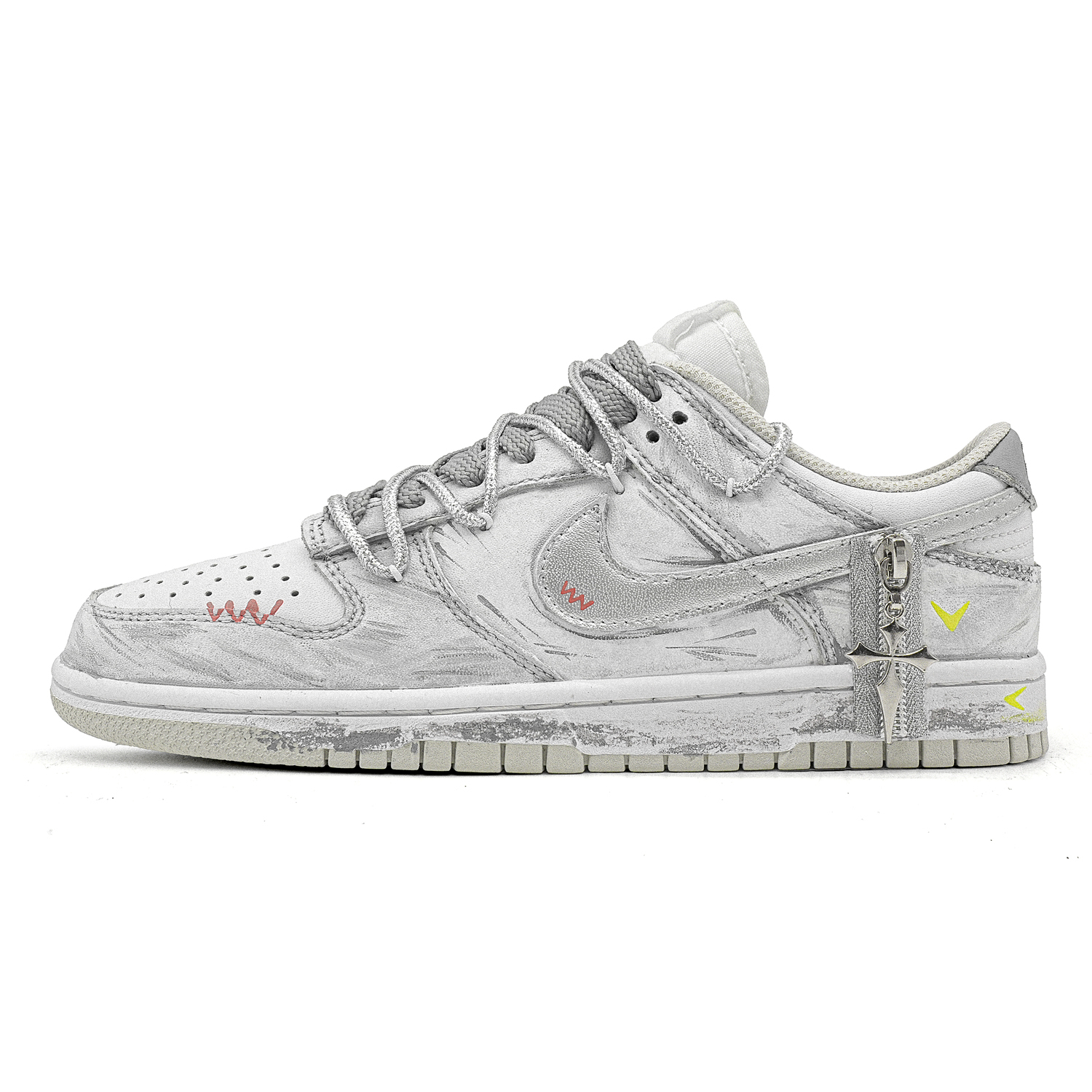 

Dunk Matte Finish Knight, Footprint Innovation Synthetic Leather, устойчивая к истиранию, нескользящая, низкая Nike, светло серый