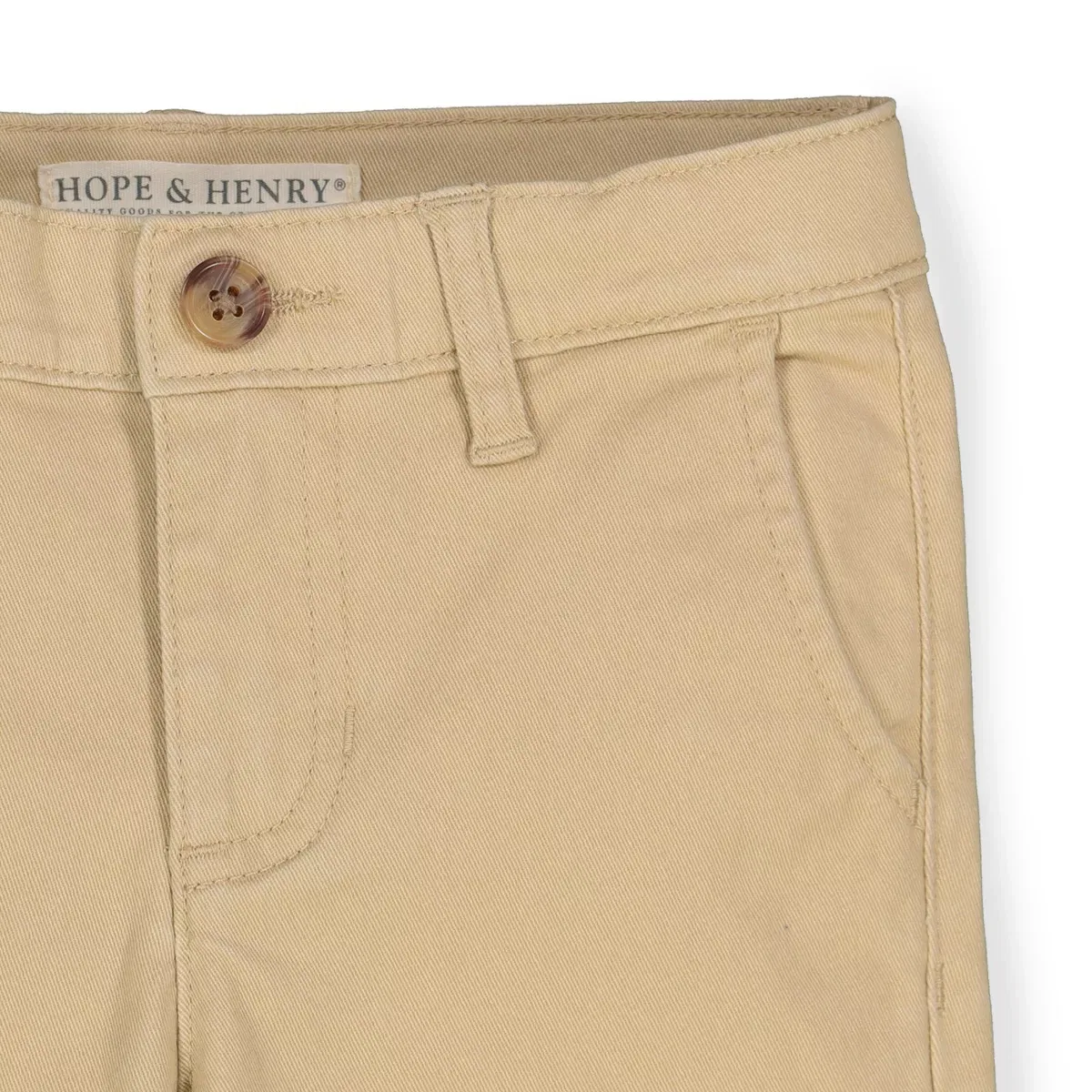Детские брюки-чинос для мальчиков скинни из хлопка с эластаном Hope & Henry, Skinny Stretch Khaki — фото 2