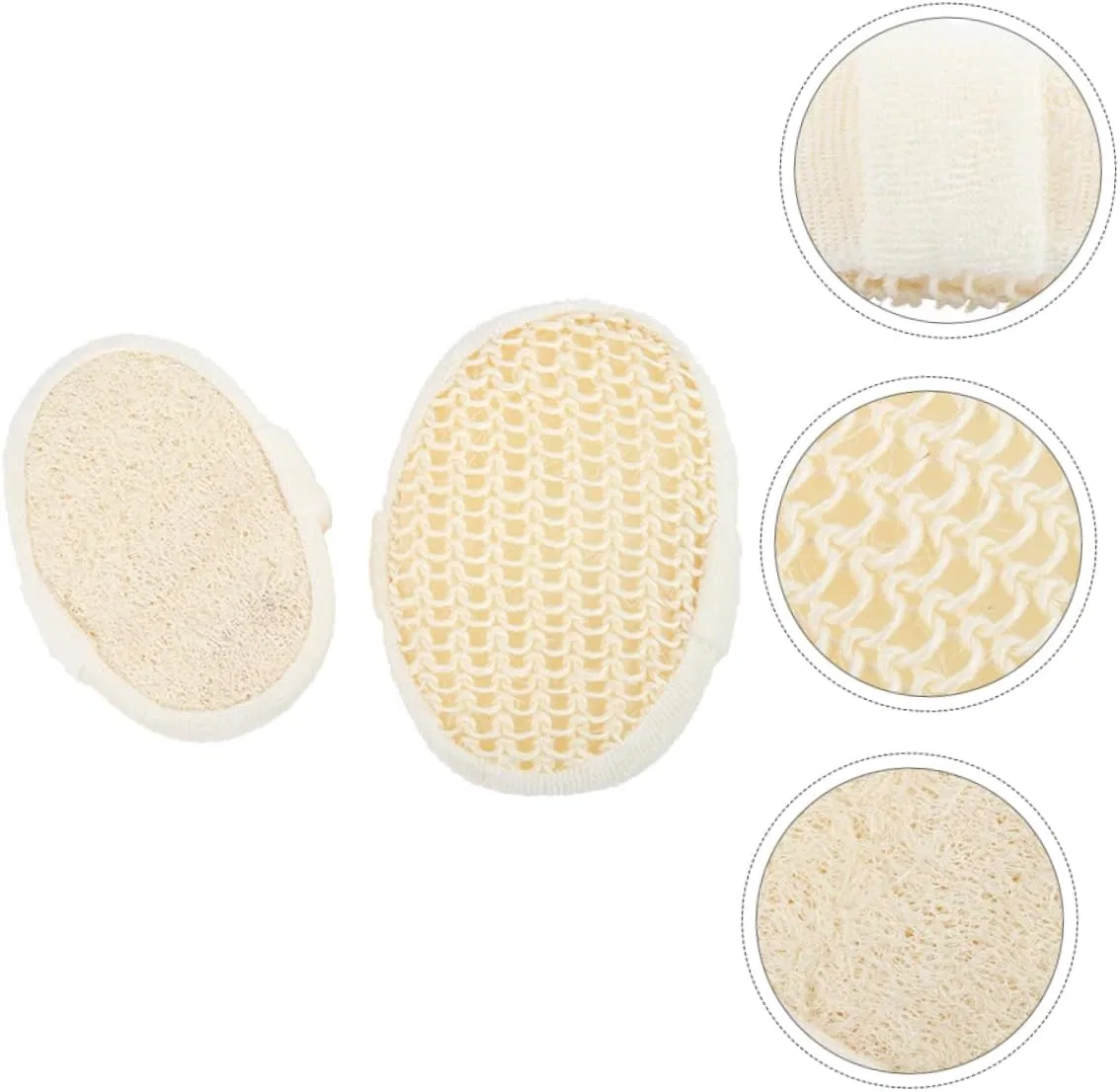 Набор мочалок для душа, люфа, Housoutil, 6 шт, 15x10.5 см, Beige — фото 3