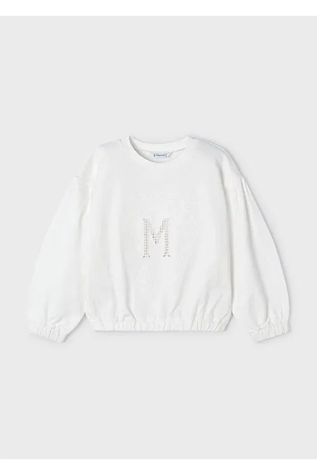 Детские свитшот для девочек с вышивкой Mayoral, Nude Color — фото 4