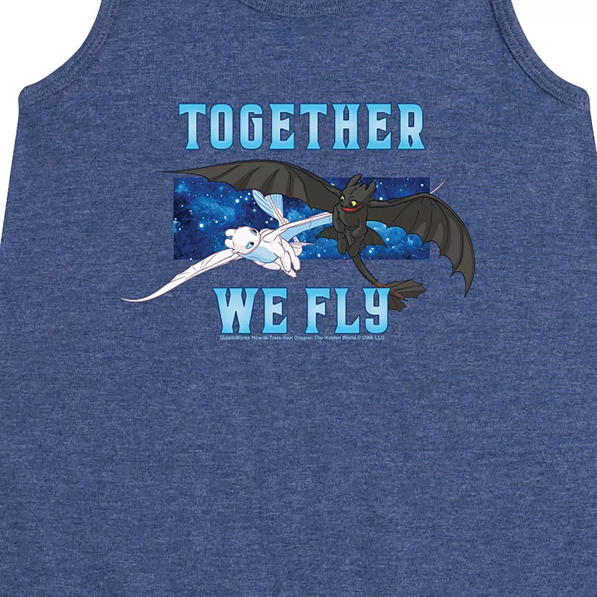 Детское платье-трапеция без рукавов How to Train Your Dragon Together We Fly, Heather Navy — фото 2