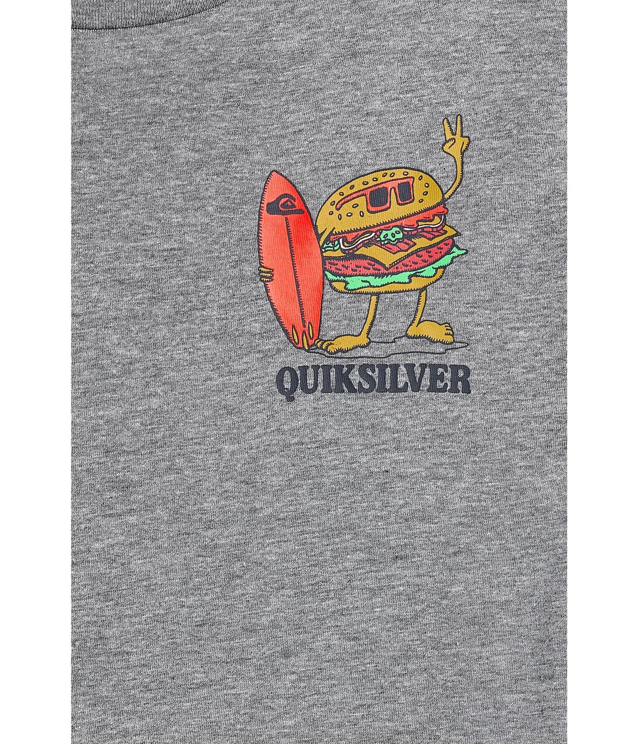 Футболка с коротким рукавом Burger Wipeout (для детей постарше) Quiksilver Kids, Medium Gray Heather — фото 3