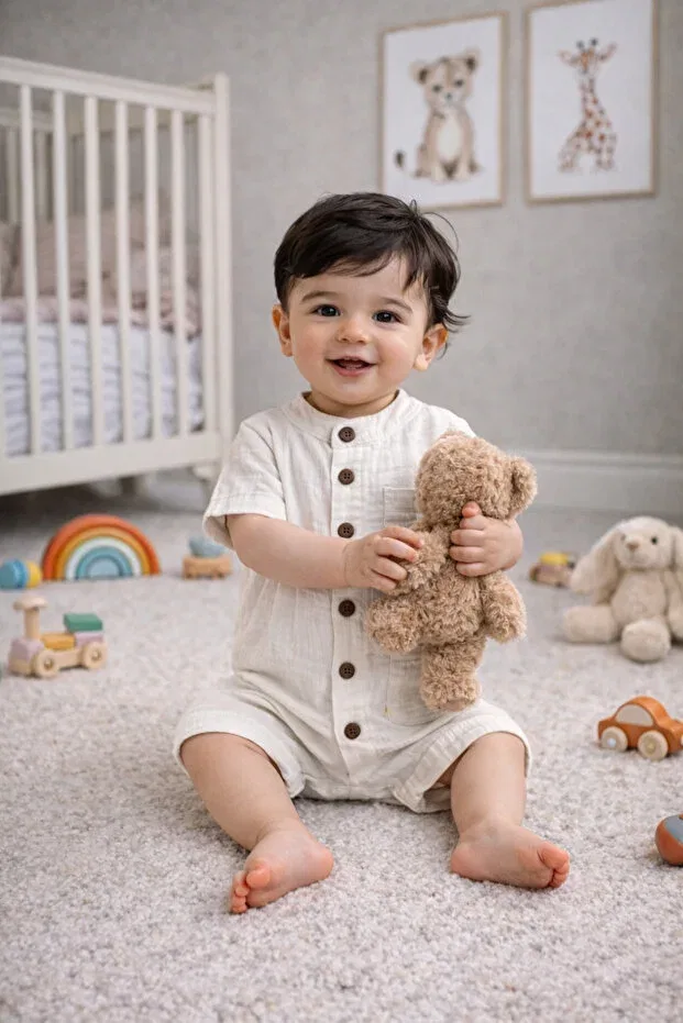 Детское боди-комбинезон хлопковый Milna Baby&Kids, White