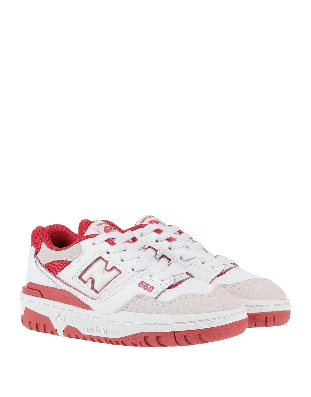 Детские кроссовки для девочек с принтом New Balance, белый — фото 2