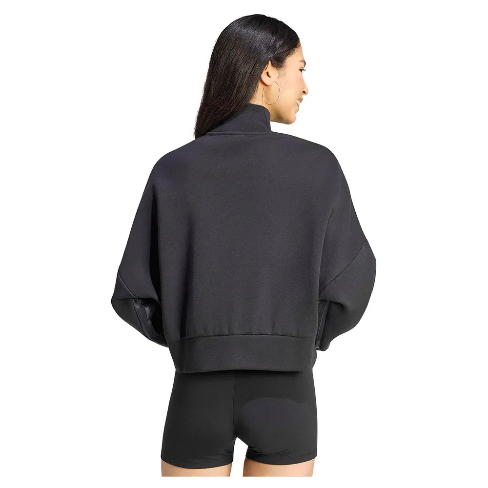 Женский свитшот оверсайз с высокой горловиной Spacer Track Adidas Originals, Black — фото 2