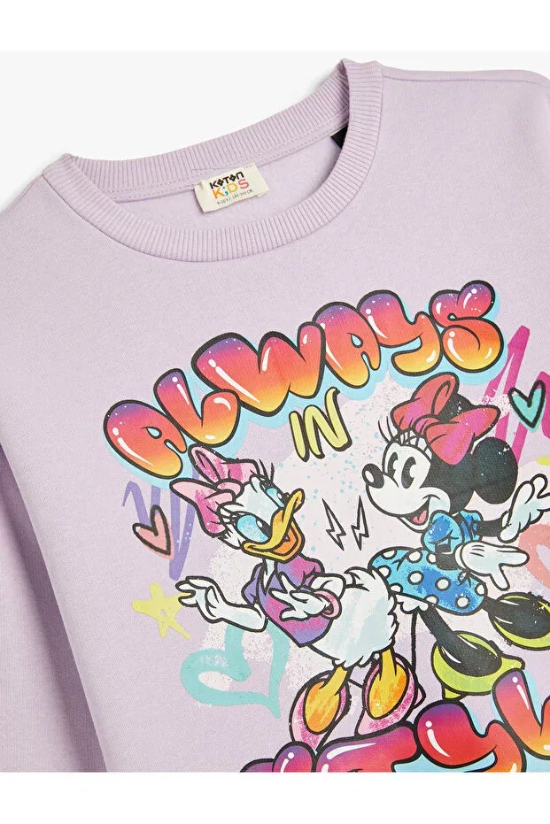 Детские свитшот для девочек с принтом Mickey Mouse And Daisy Duck Koton, Lilac — фото 3