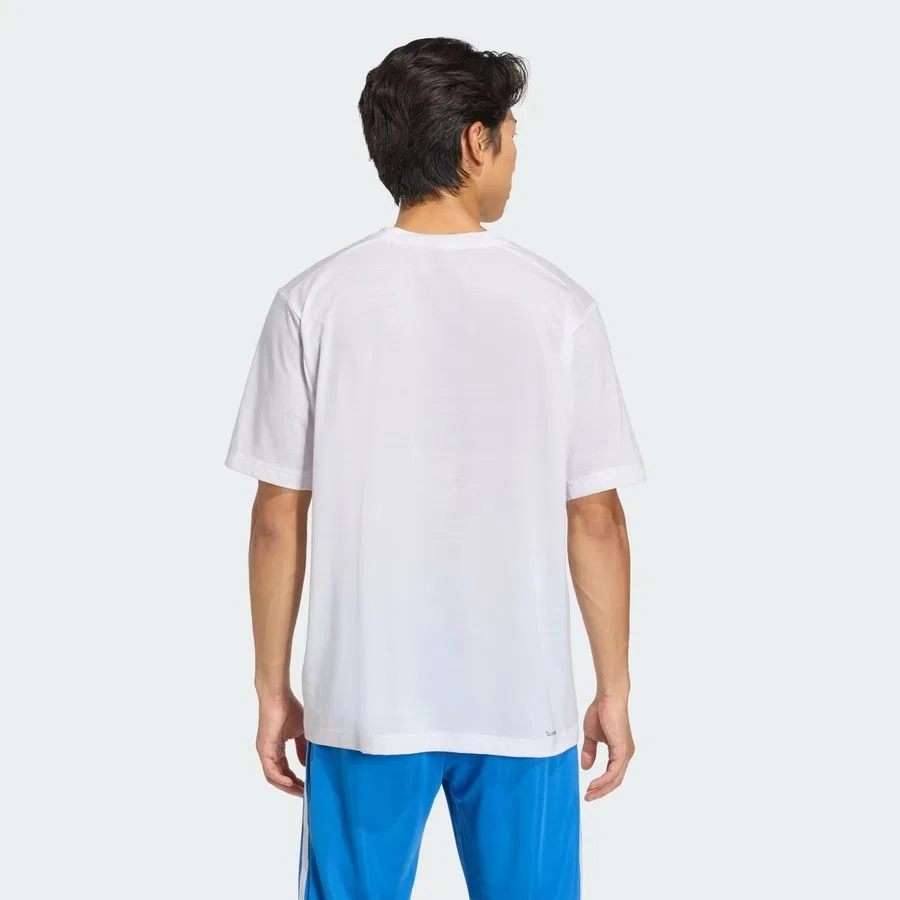 Мужская футболка с коротким рукавом из полиэстера с технологией CLIMACOOL adidas Workout Essentials Feelready, Белый — фото 4