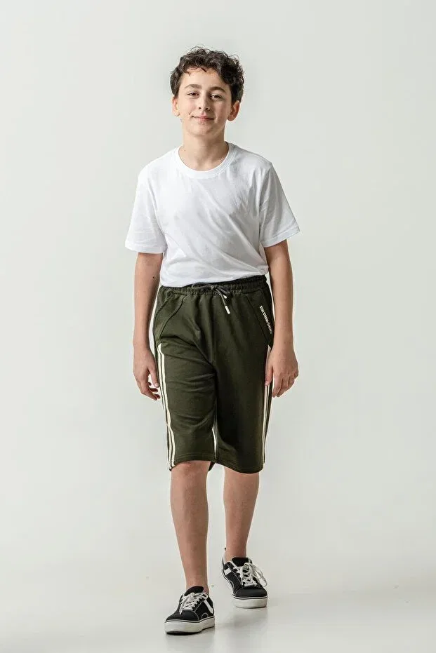 Детские шорты для мальчиков с принтом Mışıl Kids, Khaki