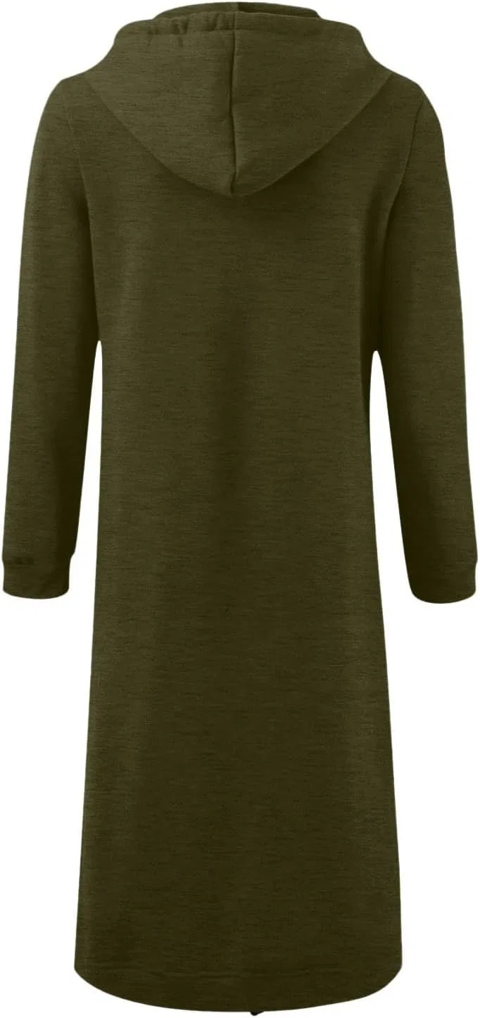 Худи женское оверсайз на молнии, легкое, с карманами, Generic, 02-army Green — фото 4