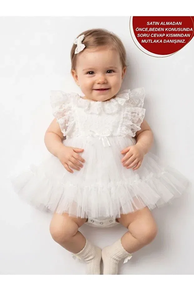 Детское платье-комбинезон для девочек из тюля Juliet Aysskids, White