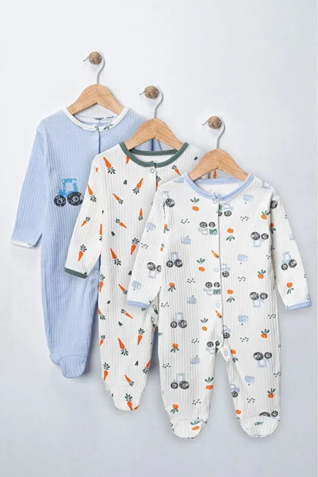 Детский комбинезон-конверт хлопковый комплект из 3 предметов Enia Baby, Multicolor — фото 2
