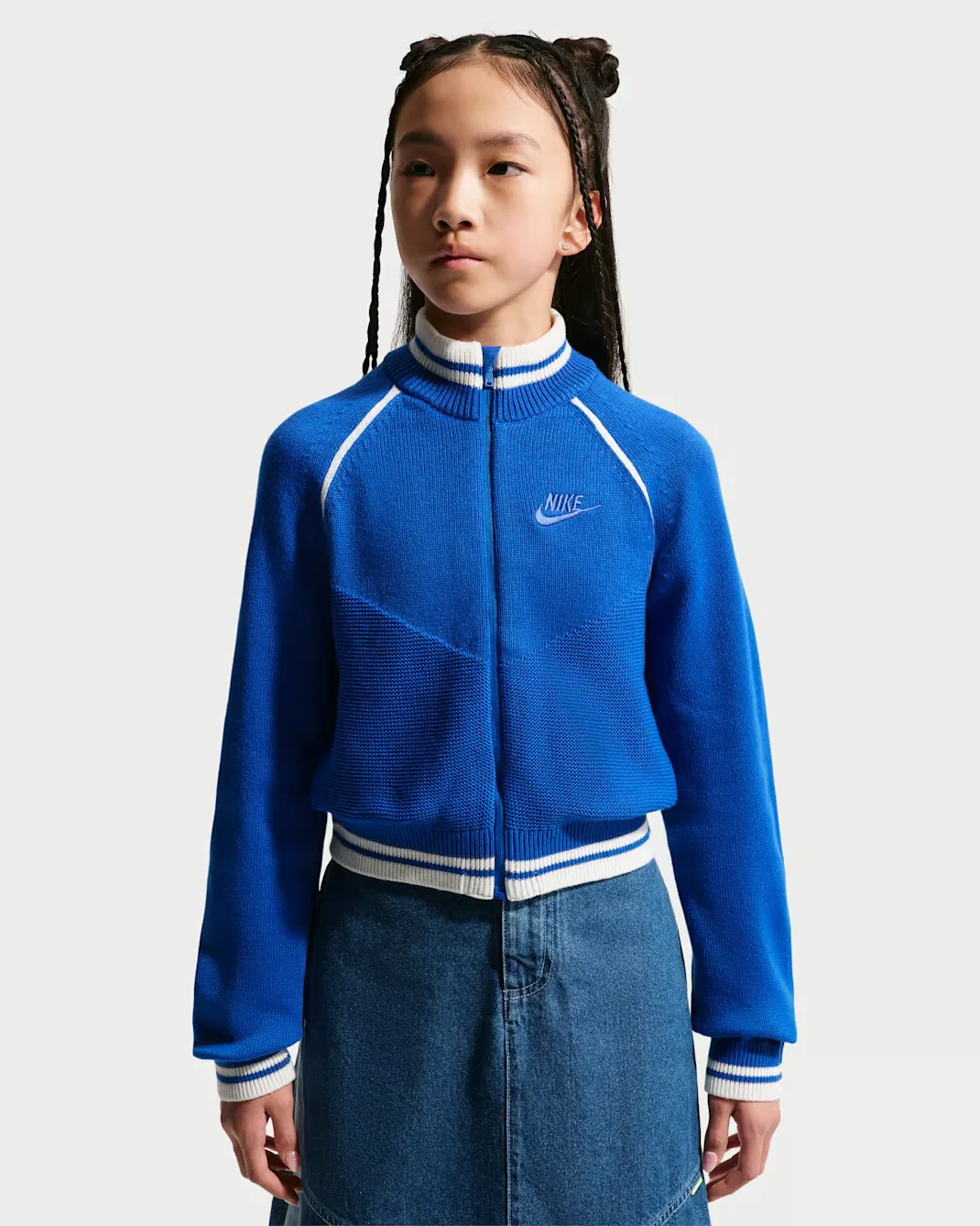 Детский свитер/спортивная куртка для девочек (подросткового возраста) Nike Sportswear Collection, Game Royal/White — фото 3