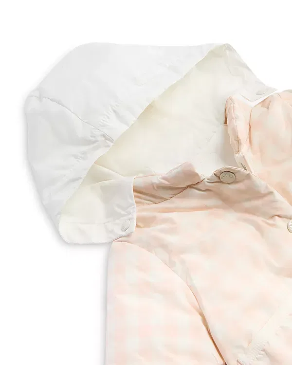 Детское пальто для девочек стеганое Mira Gingham Moncler, Light Beige — фото 3