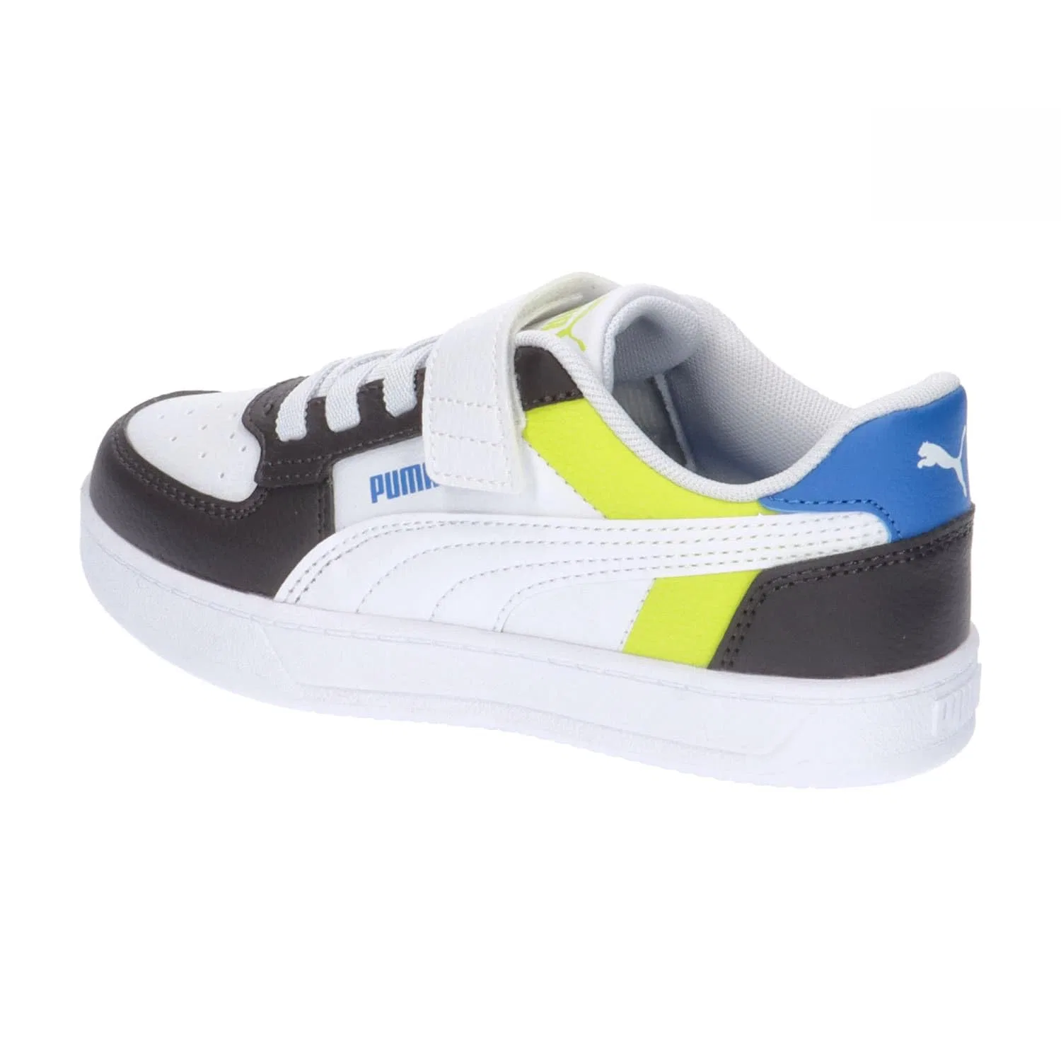 Детские кроссовки для мальчиков с липучкой Caven Velcro Pre-school PUMA, 2 0 Block White Dark Coal Lime Smash Team Royal — фото 3