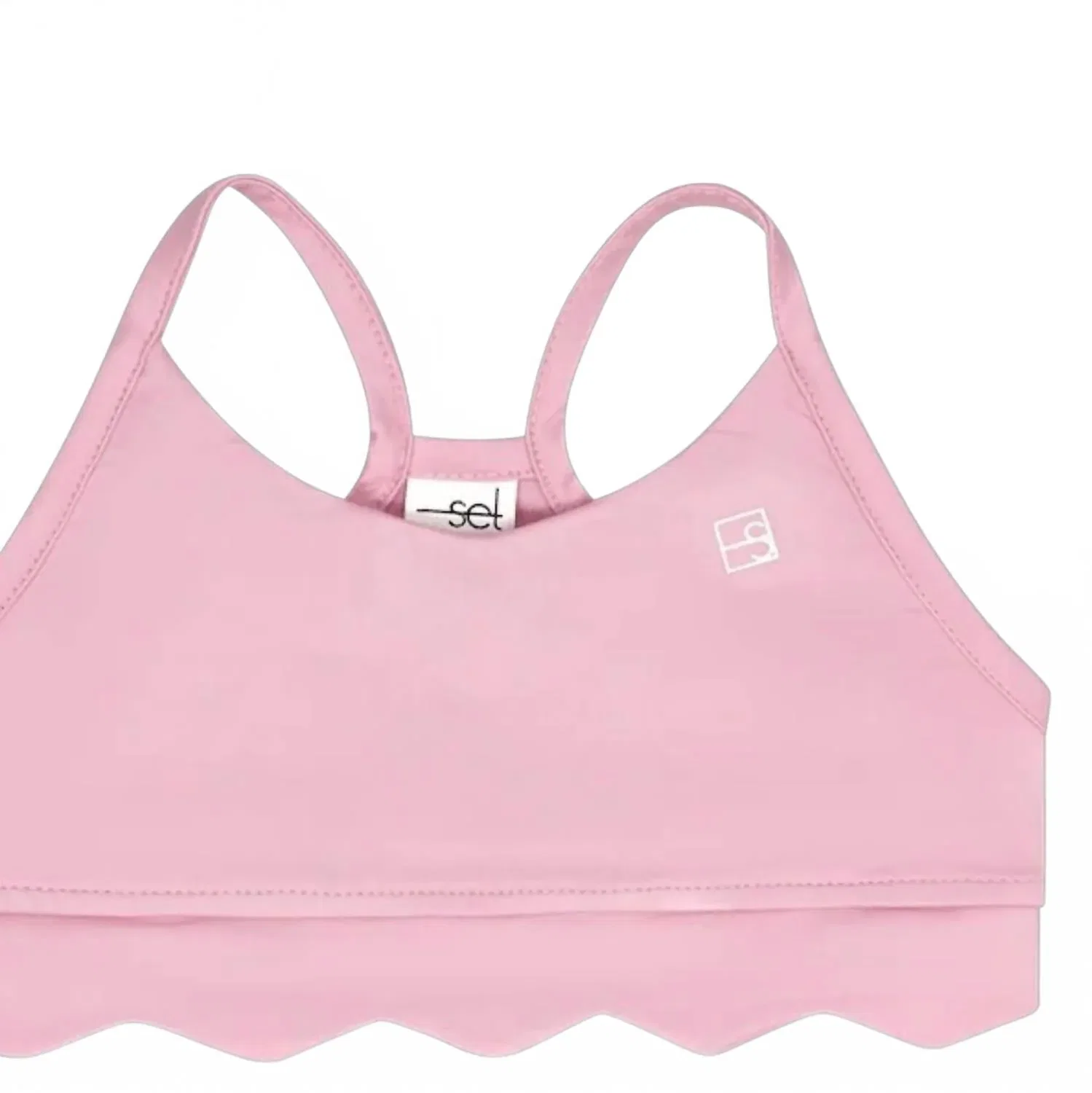 Детский спортивный топ для девочек с волнистым краем Becca Scallop Lullaby Set, Cotton Candy Pink — фото 2