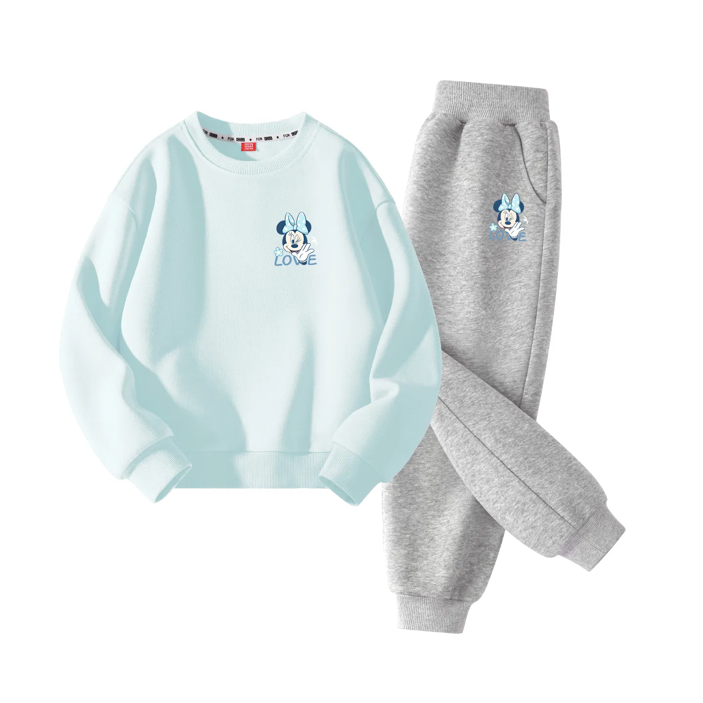 Детский спортивный комплект из джерси с принтом Disney, Clearwater Blue + Gray