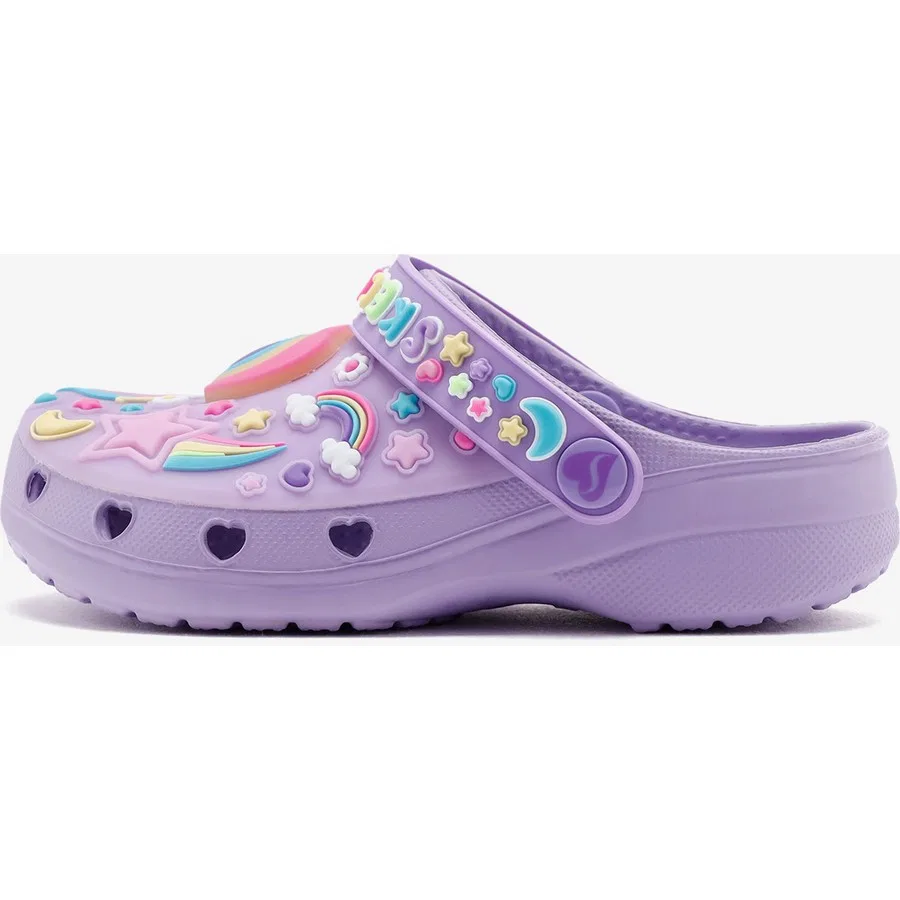 Сандалии с принтом Heart Charmer Miss Girly Skechers, Фиолетовый — фото 2