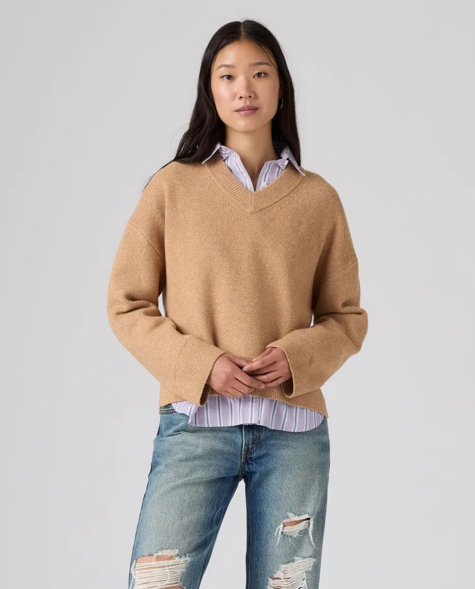 Женский джемпер трикотажный, Cuello Pico, Levi's, светло-коричневый
