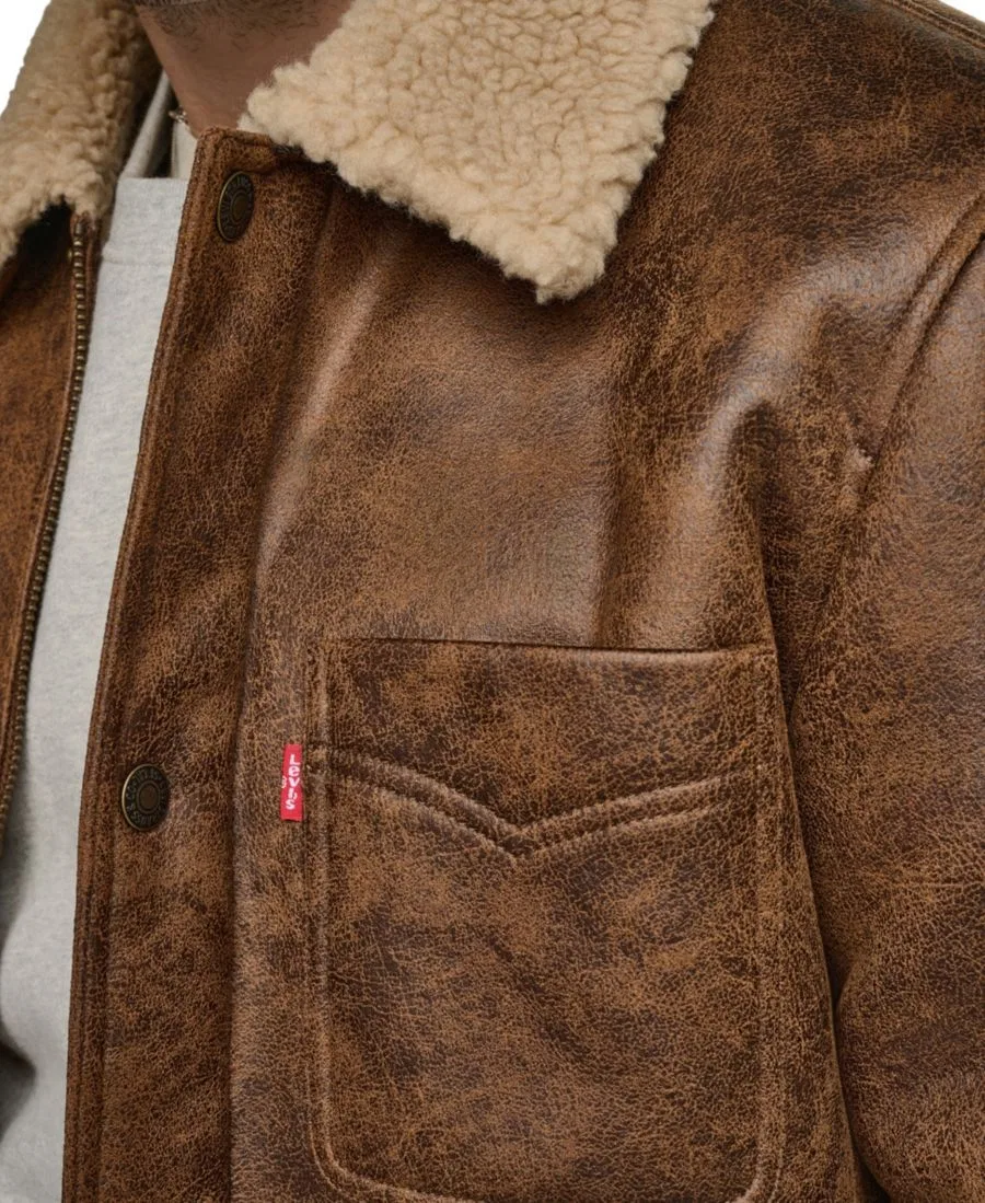 Куртка-ранчер из искусственного меха Classic-Fit Levi's, Brown — фото 4