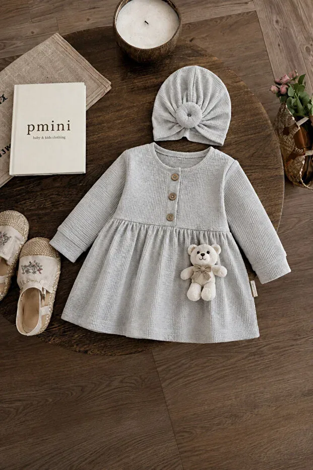 Детское платье для девочек с длинным рукавом Pmini, Gray