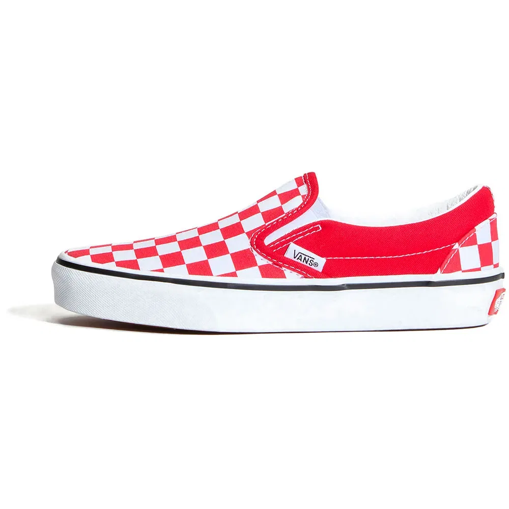 Детские кеды для девочек с принтом Vans Classic Slip-On, Red — фото 2