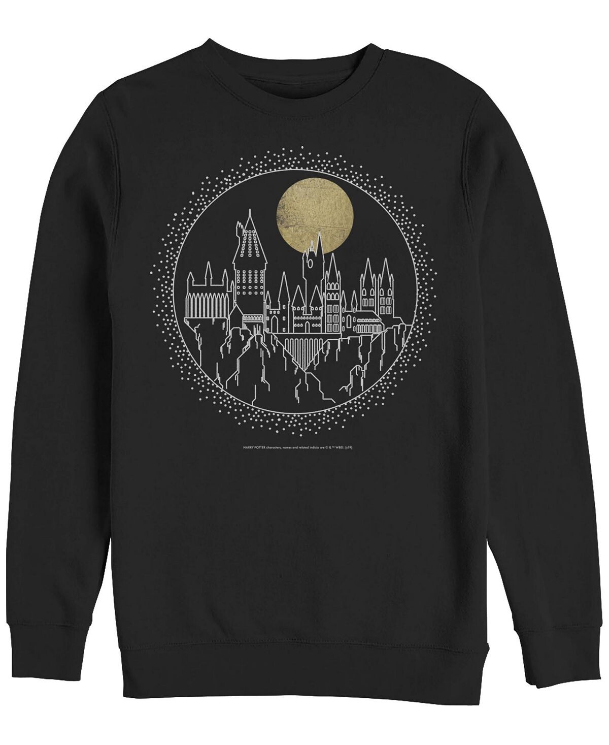 

Мужская футболка с флисовым пуловером deathly hallows 2 hogwarts line art crew Fifth Sun, черный