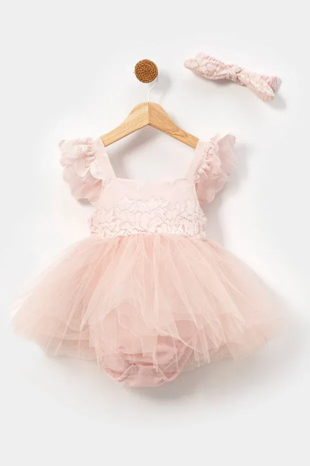 Детское платье для девочек с принтом Baby Animals, Light Pink — фото 2